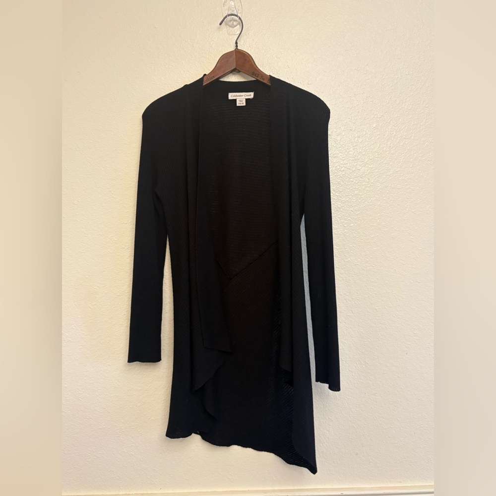 Coldwater‎ Creek Black Textured Knit Cardigan